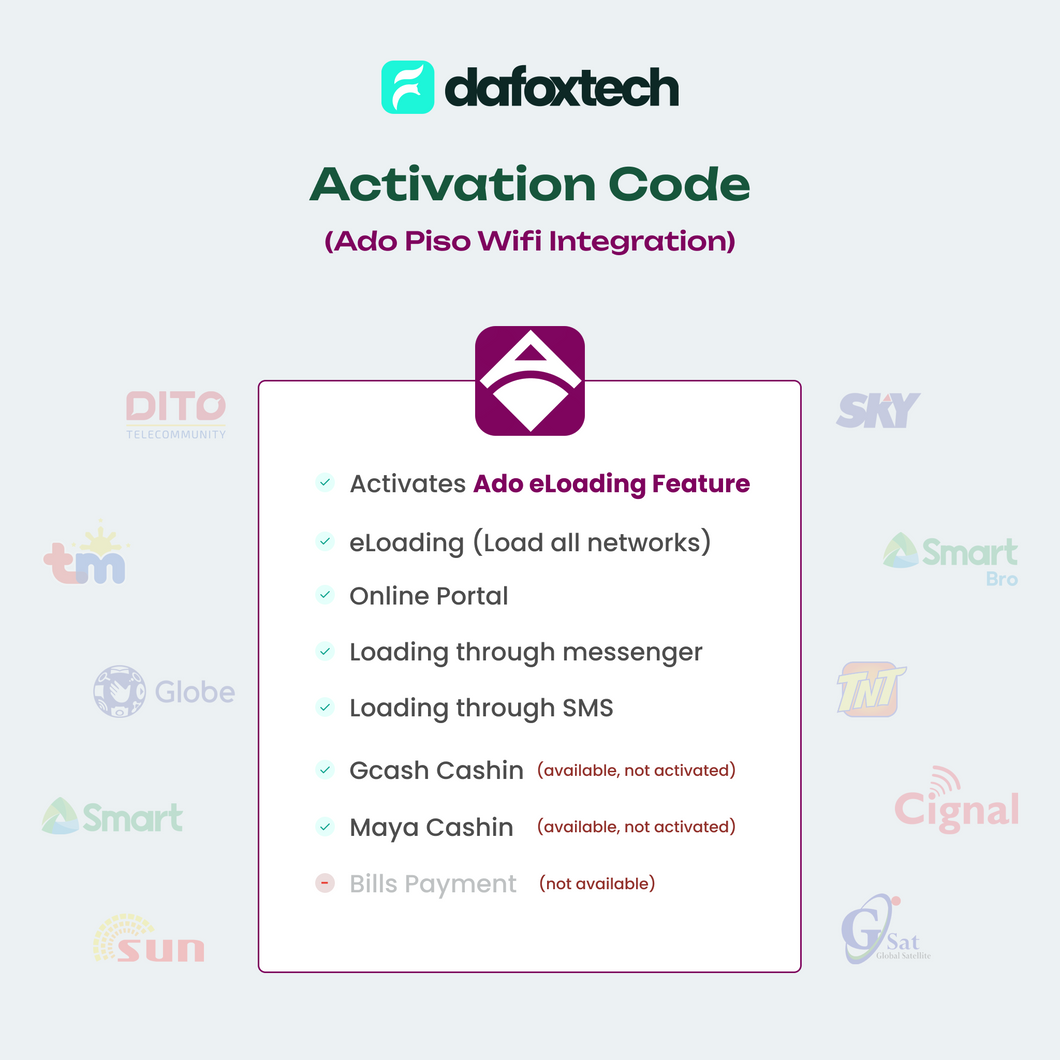 ADOPISOFT | E-loading Activation Code