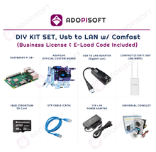 Load image into Gallery viewer, ADOPISOFT | DIY Kit Set, USB to LAN w/ Comfast EW71 (RPI BBoard)
