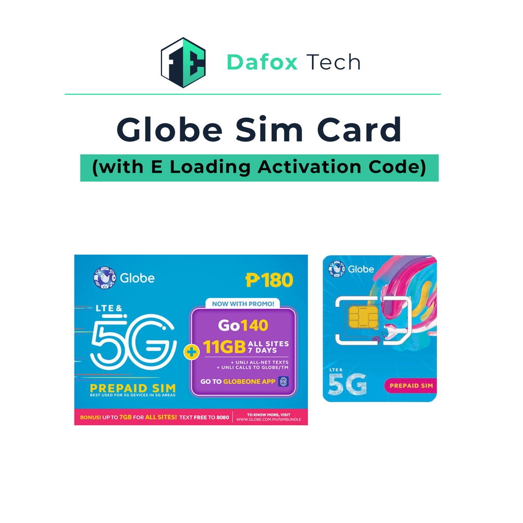 DAFOXTECH | Globe Prepaid Sim w/ Fox Eloading Activation Code (For OFFLINE Eloading Machine)