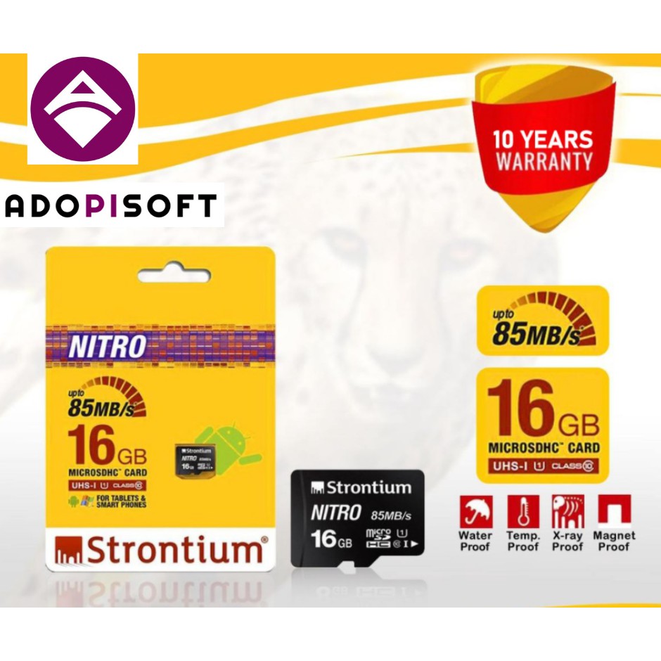 ADOPISOFT | Strontium Nitro Micro SD 85MBps 16GB SRN16GTFU1QR Perfect for Piso Wifi